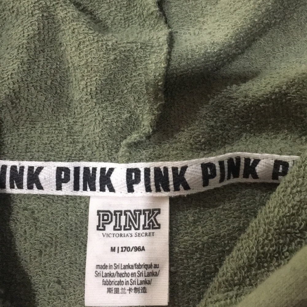 Victoria’s Secret pink crop mesh sleeve hoodie - Picture 5 of 6